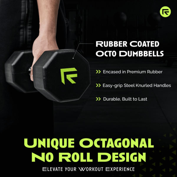 octo rubber dumbbell (sold individually) octo rubber dumbbell (sold individually)