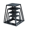 steel plyo boxes – heavy duty plyometric jump platforms with anti slip rubber top – available in 12", 18", and 24" heights – stackable, stable, built for strength and conditioning